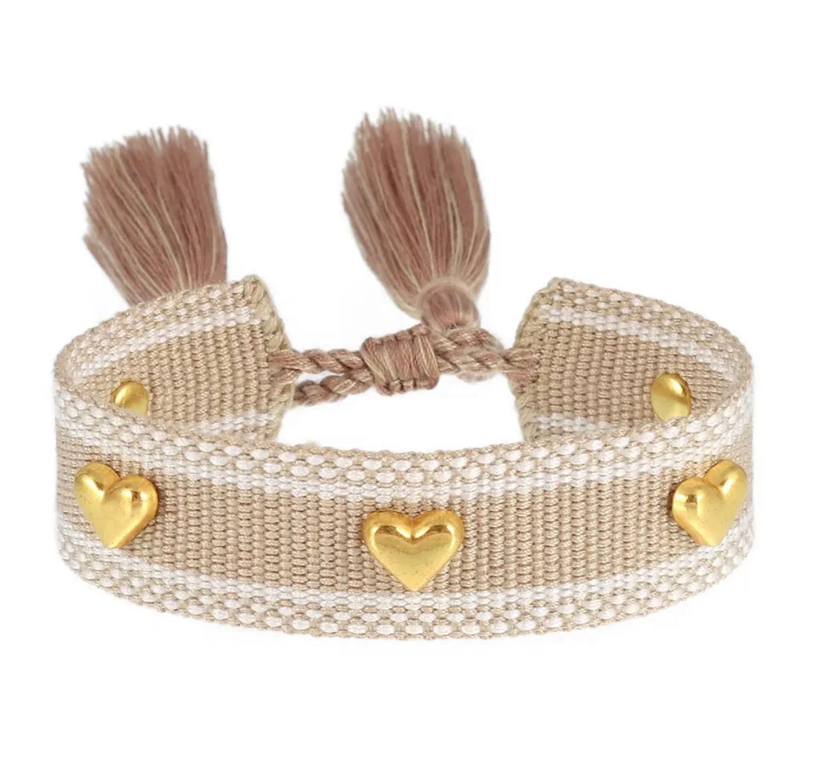 MY HEART woven bracelet - Nude/Gold