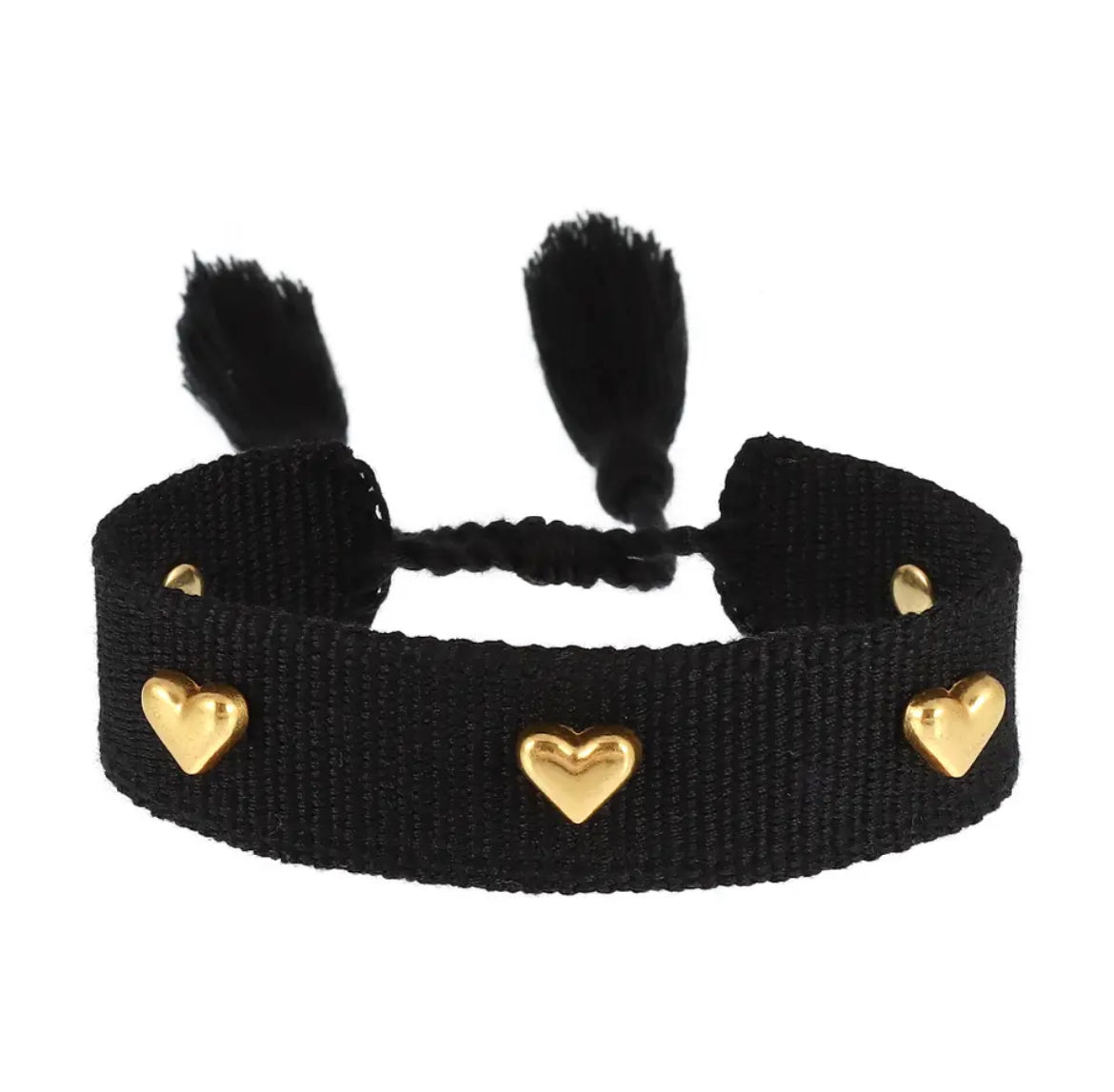 MY HEART woven bracelet - Black/Gold